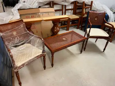 Table and 2 solid chairs, View more