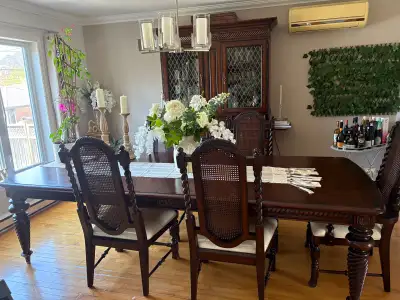 Solid Wood Dining Room Set – Table, 6 Chairs, View more