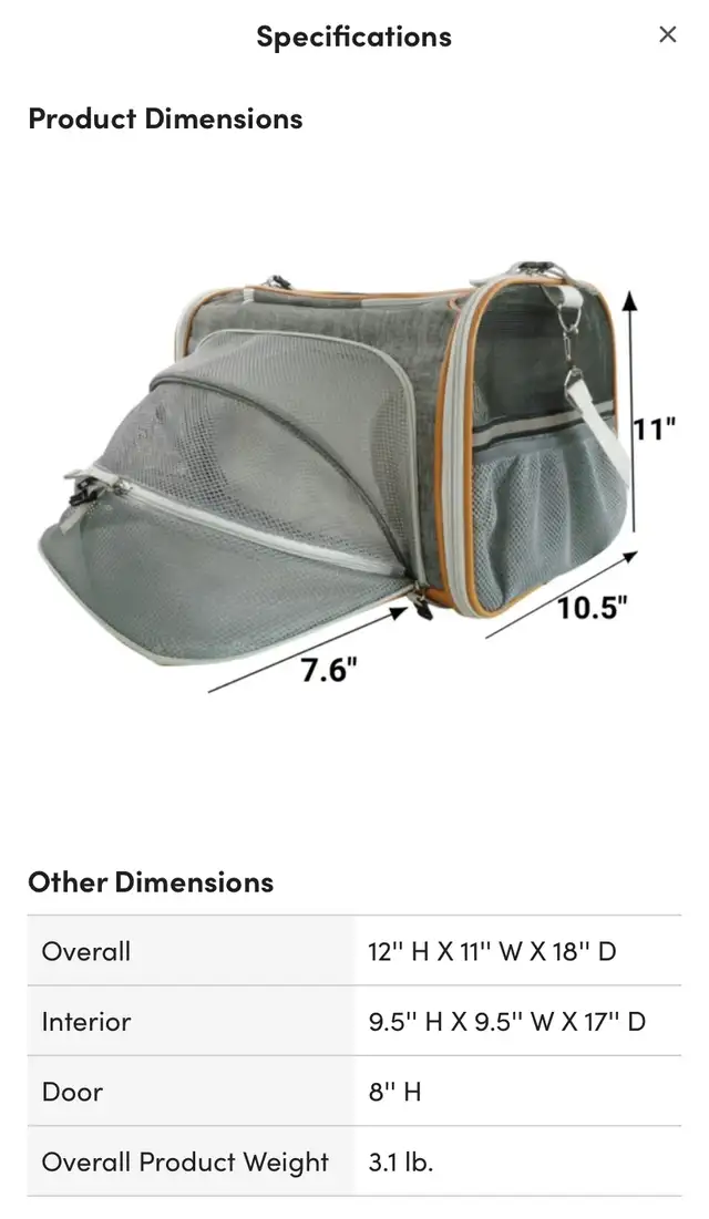 Mr. Peanuts Pet Carrier in Accessories in City of Toronto - Image 7