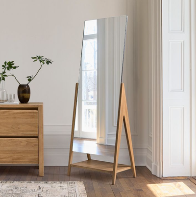 West Elm Free-Standing Wood Floor Mirror - Acorn Wood, View more