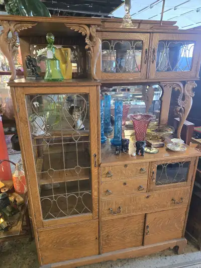 Antique oak  China Cabinet, View more