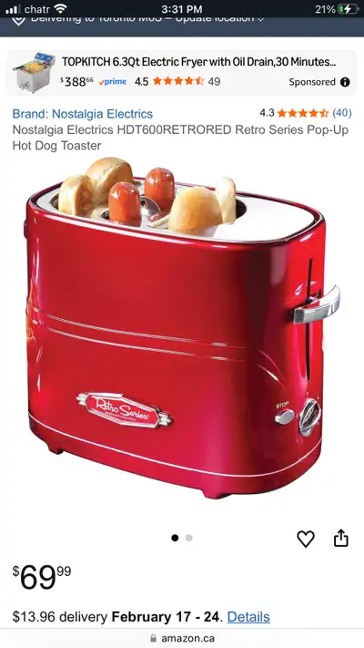 Bread/hotdog toaster oven , View more
