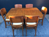 ANTIQUE TABLE and 6 CHAIRS