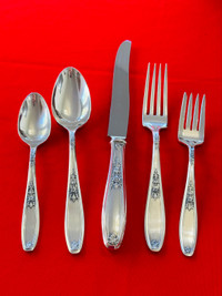 Antique silver flatware/ silver plated cutlery set for 12 person