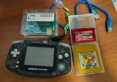Gameboy Advanced with games and FlashBoy, View more