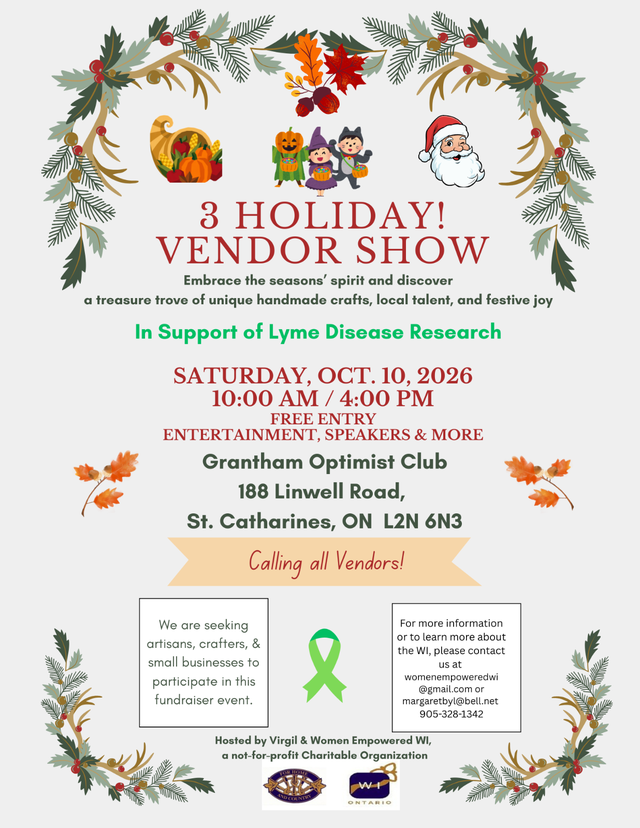 3 Holiday Vendor Show  Supporting Lyme Disease Research