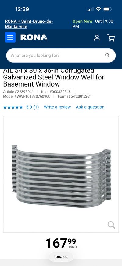 Windows well 54 X 30 X 36,, View more