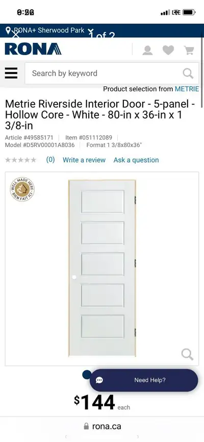 Never installed. Bought for a renovation that ended up getting changed. Price is for 1. I have two a...