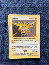 Pokémon Zapdos Base Set Shadowless 16/102 MP