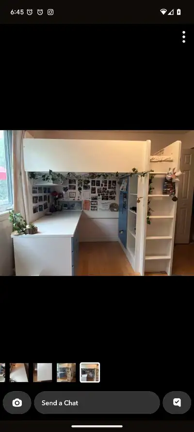 Ikea SMÅSTAD Loft bed, white blue/with desk with 3 drawers, shelves and closet, Twin. Desk is a bit...