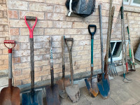 Various garden tools , shovel , folk, etc 8$ each