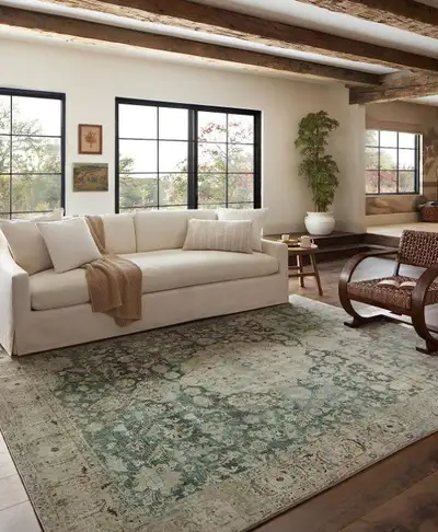 8x10 Magnolia x Loloi Sinclair Jade Sand Area Rug, View more