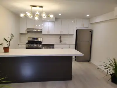 Beautiful, fully renovated 1-bedroom walk-up basement apartment located on a quiet court in the high...