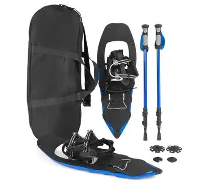 NEW 25” Snowshoes with Trekking Poles, Blue, View more