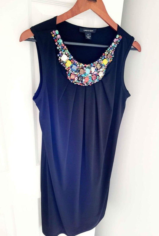 New Linda Lundstrom Black Sleeveless Dress Beaded Stones Summer in Women's - Dresses & Skirts in Markham / York Region