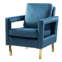 Navy Blue, Velvet Arm Chair
