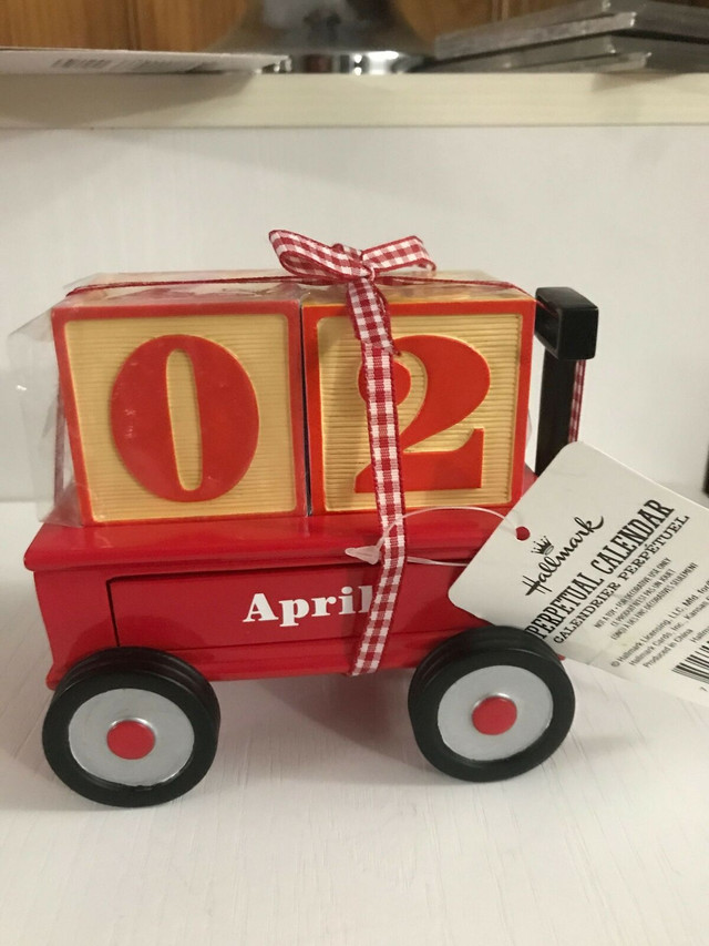 New w. Tags Hallmark Red Wagon Perpetual Calendar in Arts & Collectibles in Bedford