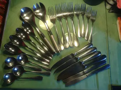 Stainless steel flatware set 24 pieces, View more
