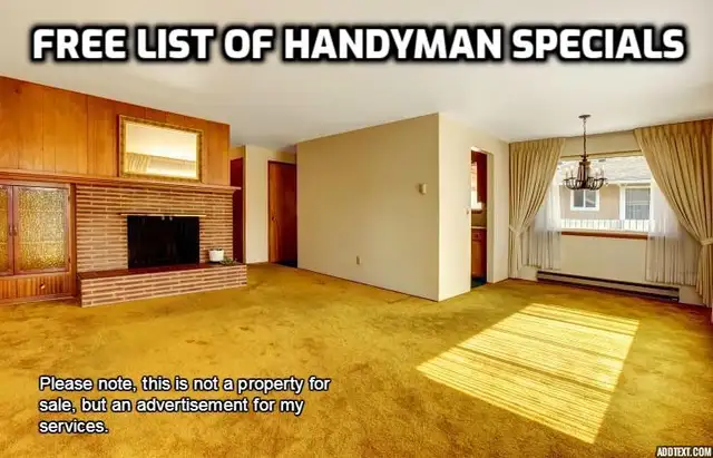 GET HANDYMAN SPECIAL LISTINGS THE MOMENT THEY'RE LISTED!