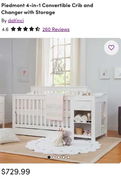 DaVinci Piedmont 4 in 1 crib with storage and  change table, View more