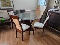 54" Glass Table with 4 Chairs