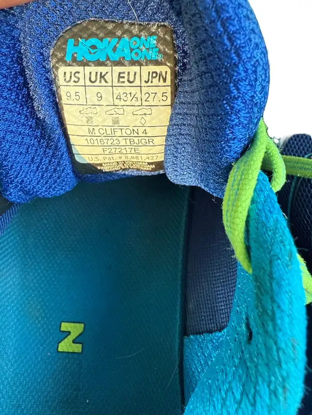 Hoka One One Clifton 4 Men US 9.5 Blue Trail Hiking Running S in Men's Shoes in Kitchener / Waterloo - Image 6