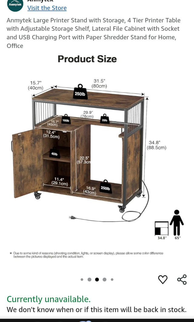 Workstation computer/printer stand in Other in St. Catharines - Image 4