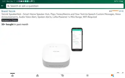 YoLink SpeakerHub and Yolink motion sensor, View more