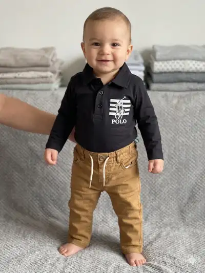 Polo Outfit 2-3 yrs old baby boy. Denim polo suit, View more