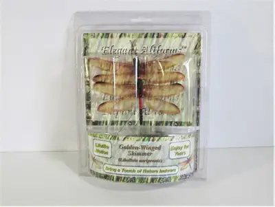 Active aliform moving Golden-Winged Skimmer dragonfly. New, in original packaging. Two dragonflies i...