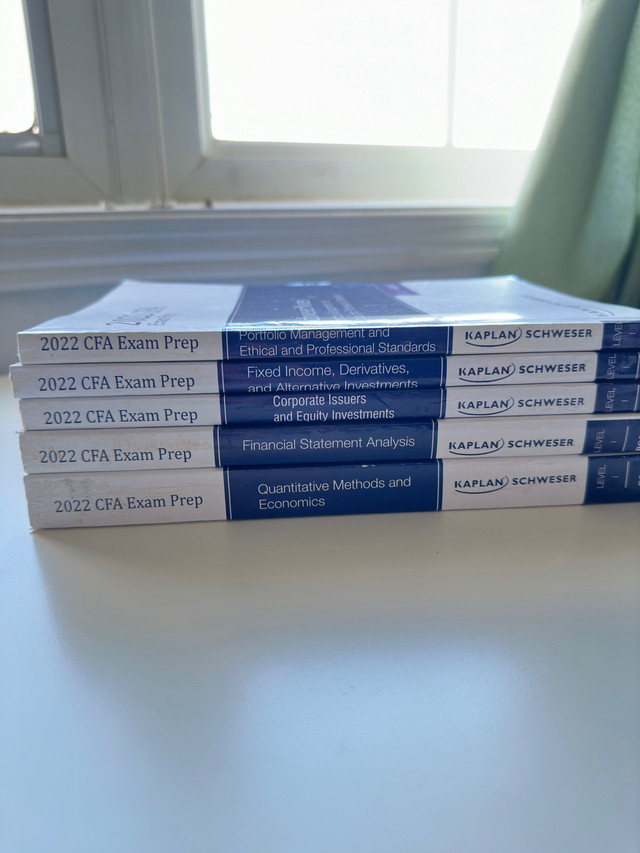 CFA Kaplan Schweser Notes 2022 in Textbooks in Oshawa / Durham Region
