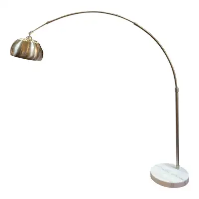 EQ3 Cast Arc Floor Lamp – Brushed Nickel & Marble Base, View more