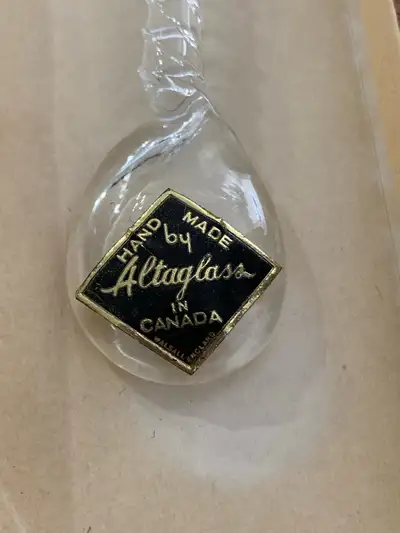 vintage ALTA glass, glass horse spoon, View more