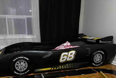 Kids Race Car Bed – Great Condition – $200 Selling a stylish race car bed frame for a boy. The bed i...