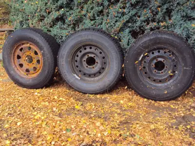 2 - 245/70/16/M&S mounted on Nissan rims 1- 255/65/16/M&S all have app 80% tred