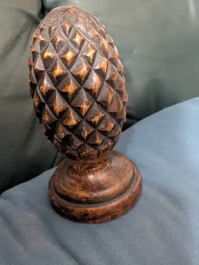 2 Wooden Pineapple Finials, View more