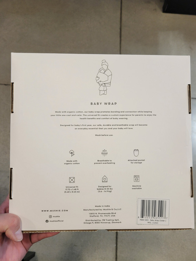 Mushie Baby Wrap - Brand new in Box in Strollers, Carriers & Car Seats in Winnipeg - Image 4
