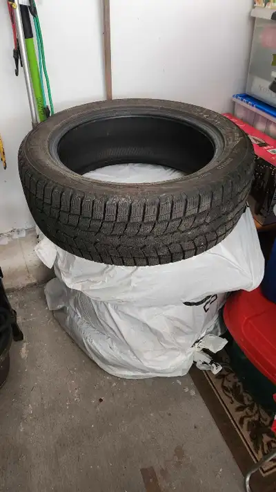Set of 4 winter tires with light use Tread is 12.7 32nds of an inch new, and thses are between 10-11...