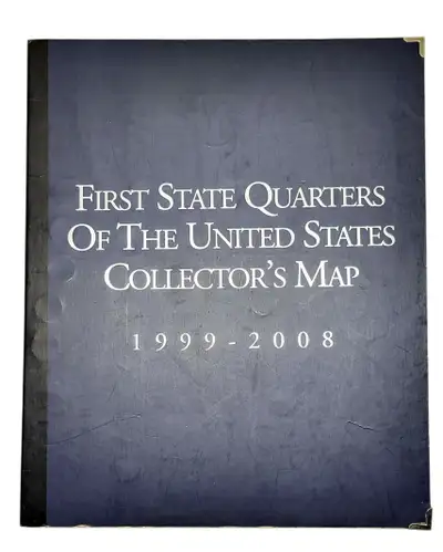1999 - 2008 First State Quarters Of The United States Collector's Map with Certificate of Authentici...