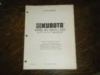 Kubota B/L 4520, L 4530 Backhoe Parts manual