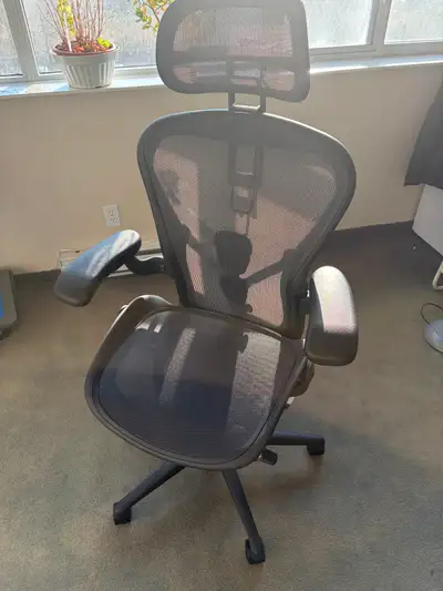 Herman Miller Aeron Chair Remastered (Size B) w/ Atlas Headrest, View more