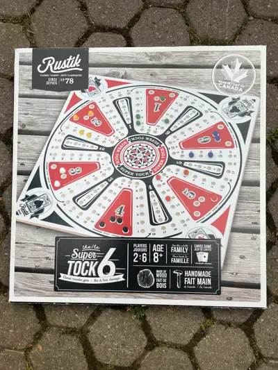 Super Tock 6 board game made in Canada, brand new. This game is like the original version of Sorry!...