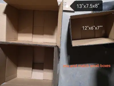 I have a variety of cardboard boxes available, perfect for moving, shipping, or storage. These boxes...