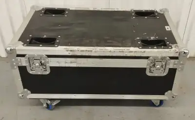 x10 DMX compatible LED slim par up lights in a rolling road case, View more