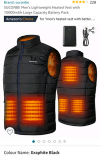 SUCONBE Lightweight Heated Vest For Men's Size XL