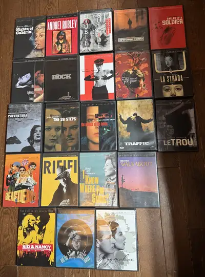Criterion Collection DVDs Price for DVDs varies. All discs and cases are in good to very good condit...
