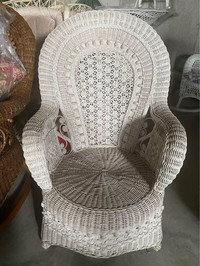 Vintage wicker accent chair
