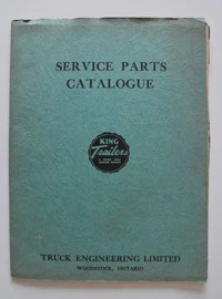 King Trailers Service Parts Catalogue 1962
