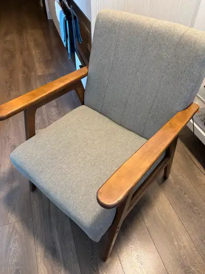 Upholstered Arm Chair with Wooden Arms, View more