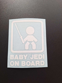 Baby Jedi On Board Decal.